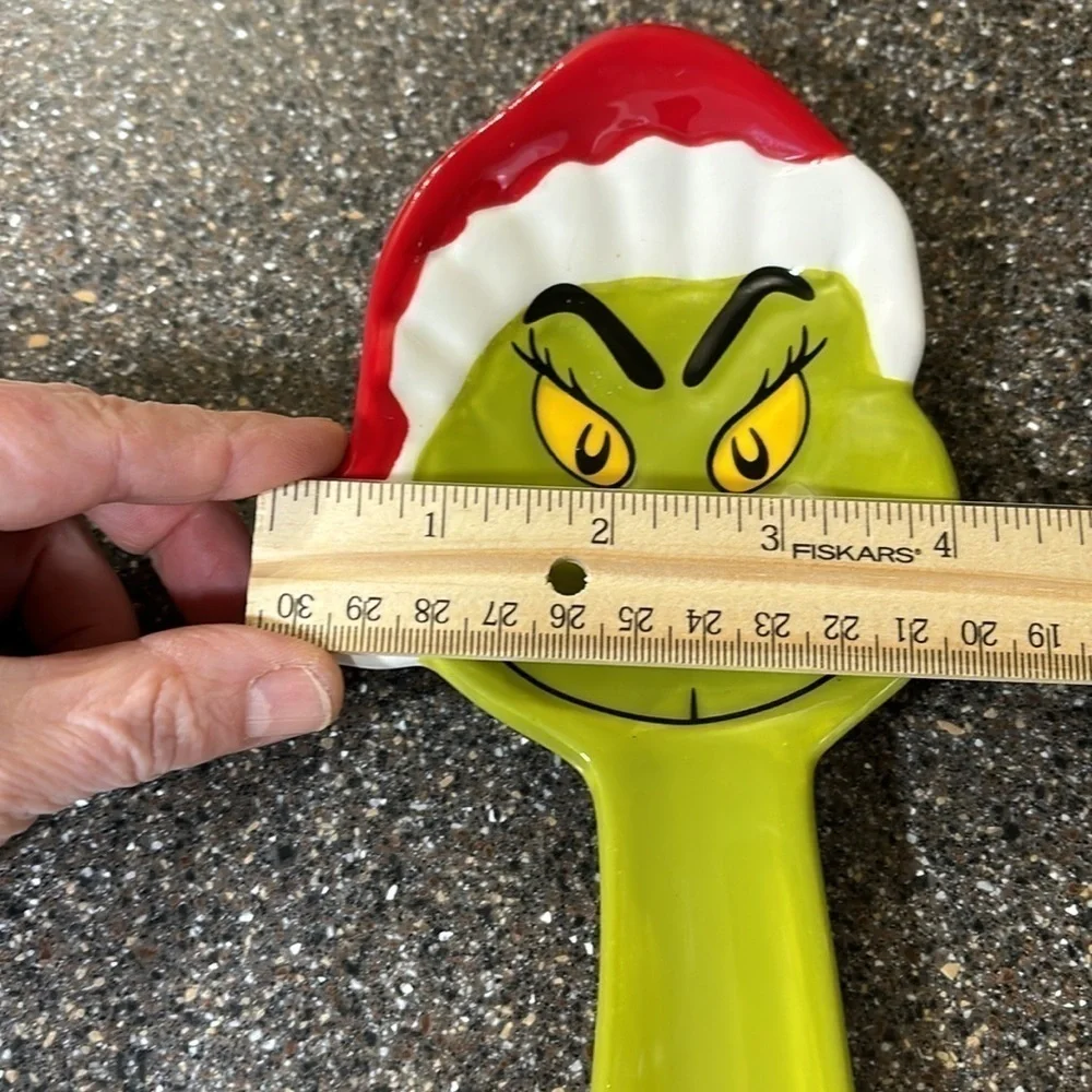NEW GRINCH IN SANTA HAT CERAMIC CHRISTMAS SPOON REST